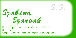 szabina szarvak business card